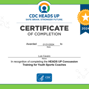 Certificate HEADS UP Youth Sports Coach 2024